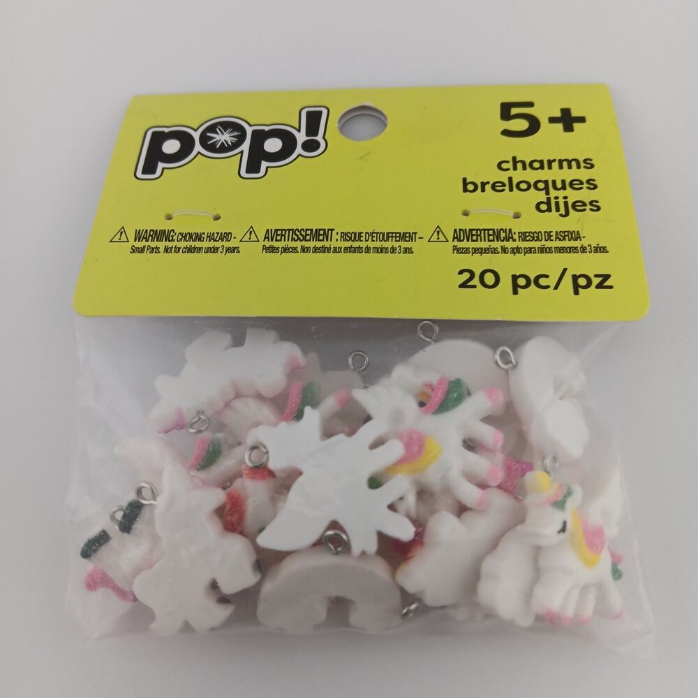 Pop! - Glitter Unicorn & Rainbows - Charms / Beads - 20 Count